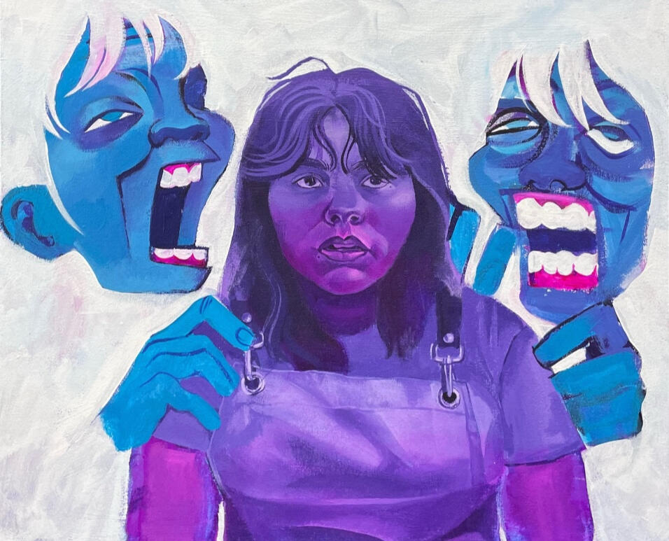 "All in My Head", Acrylic, 18" x 24"